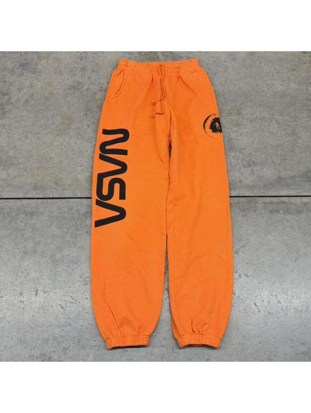 kid cudi man on the moon nasa orange rapper merch sweatpants size small